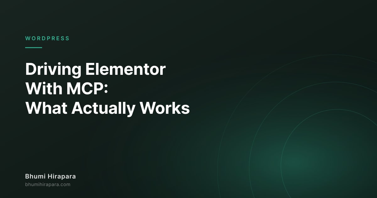 Driving Elementor With MCP: What Actually Works - article cover