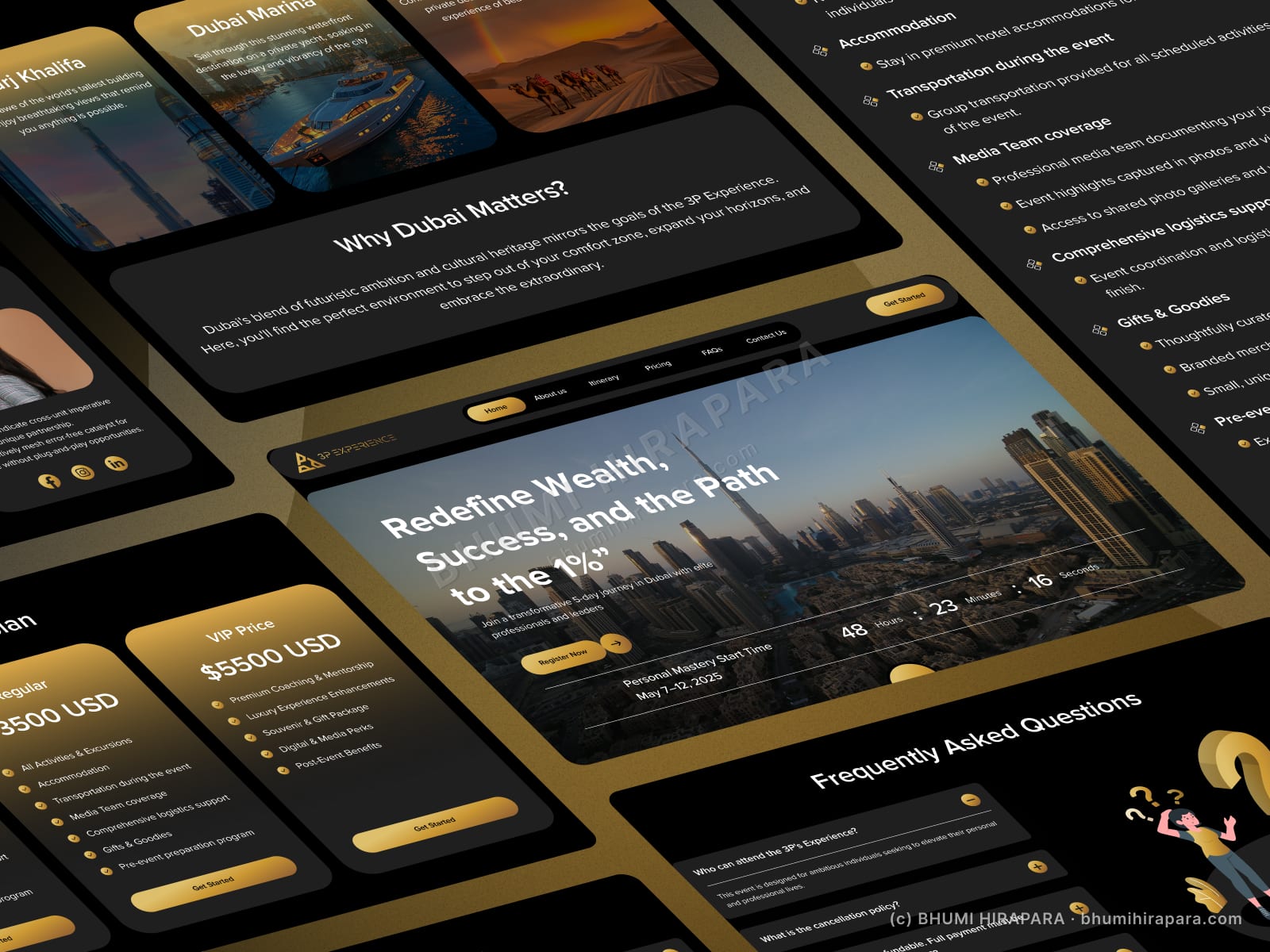 3P Experience website - testimonials and social proof section