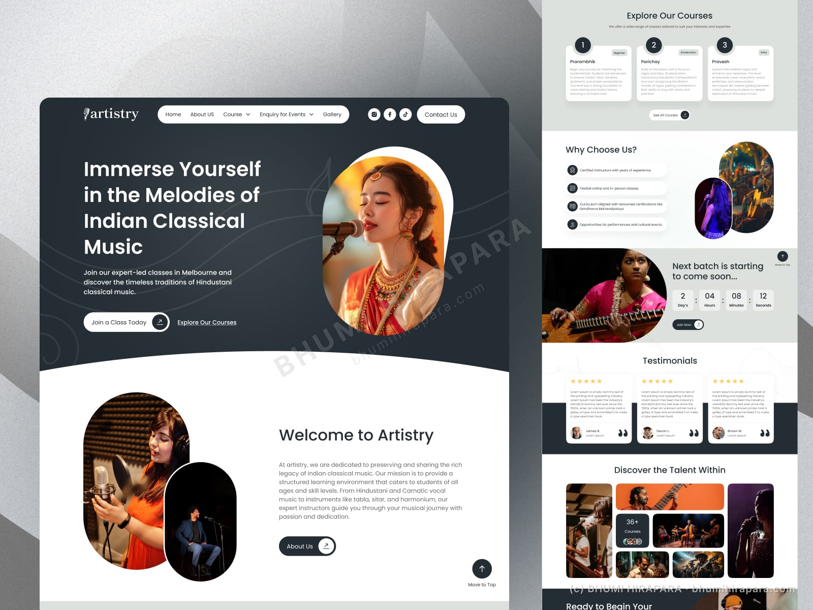 Artistry Music - Web Design