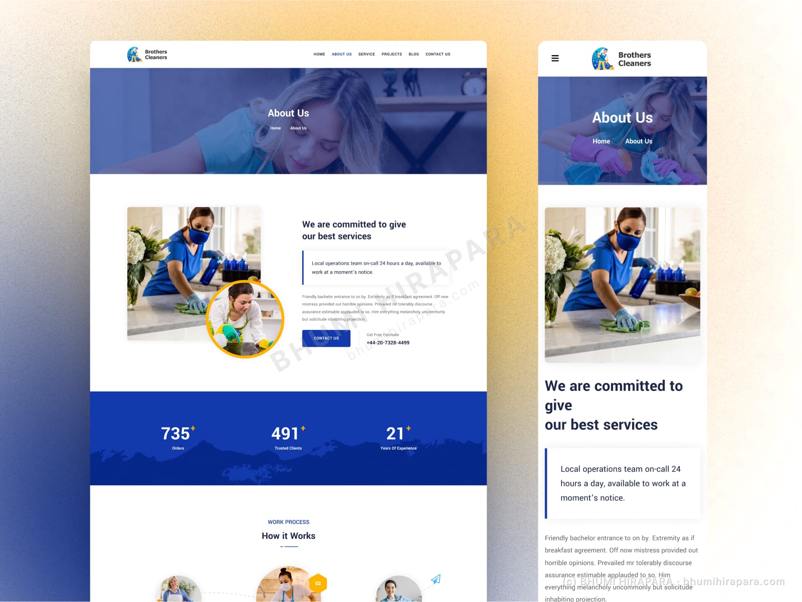 Brothers Cleaners website - introduction and overview section