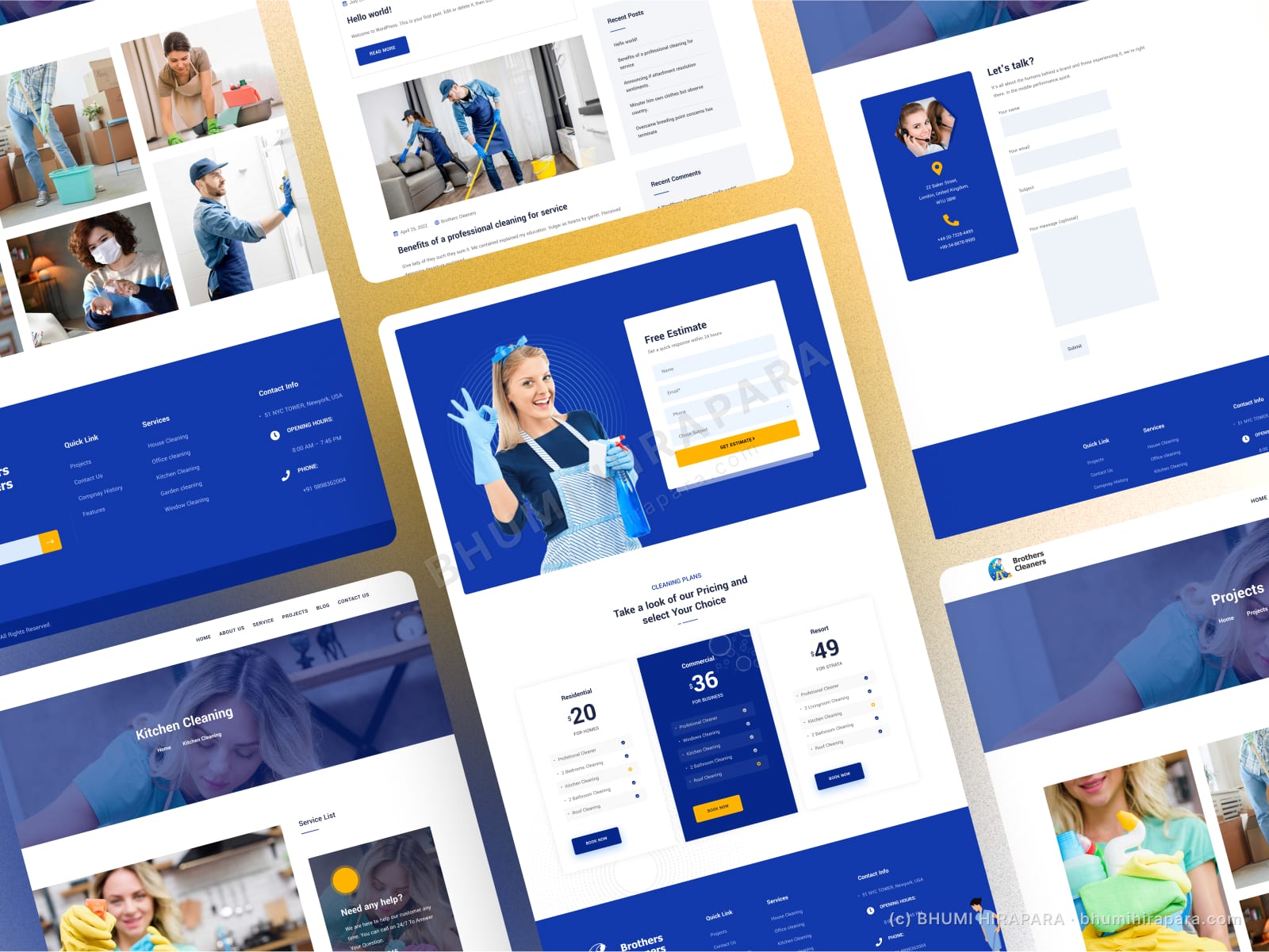 Brothers Cleaners website - services and features section
