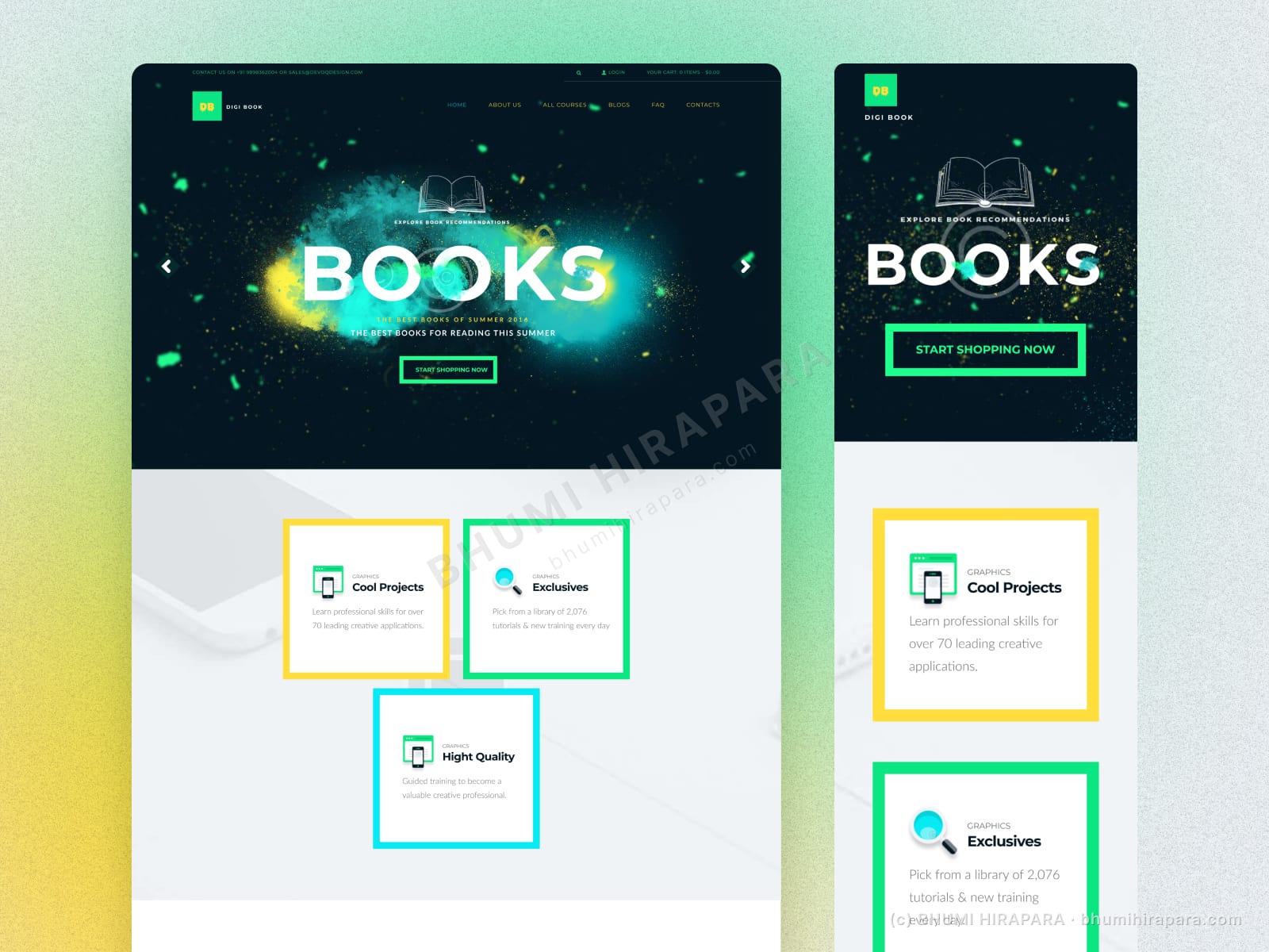Digi Book website - introduction and overview section