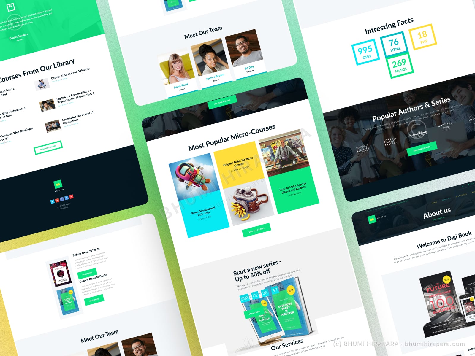 Digi Book website - services and features section