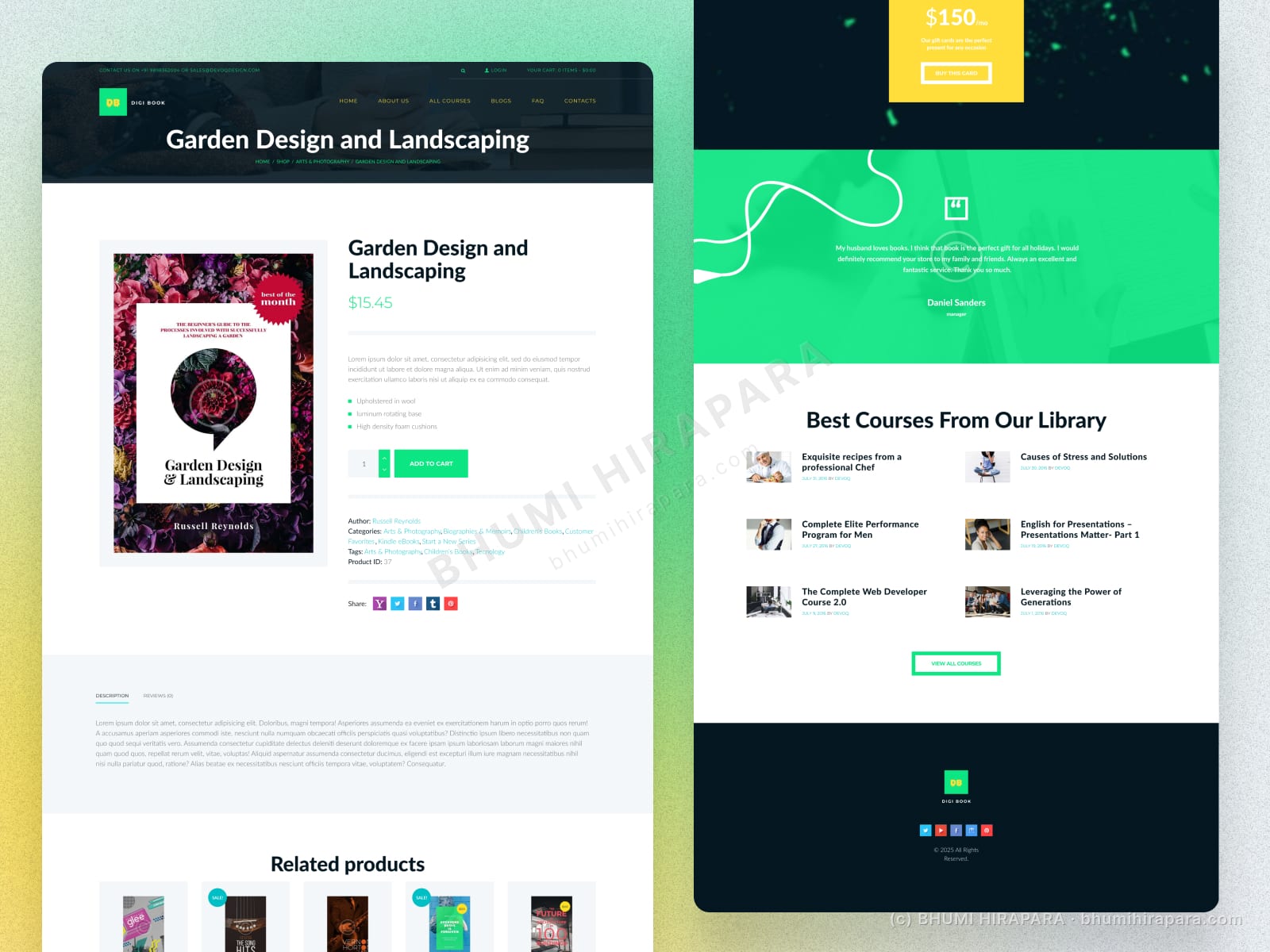 Digi Book website - testimonials and social proof section