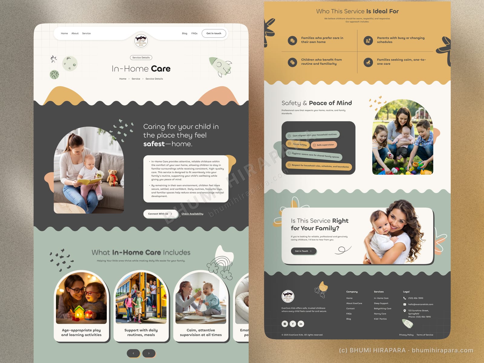 Evercare Kids website - how-it-works section