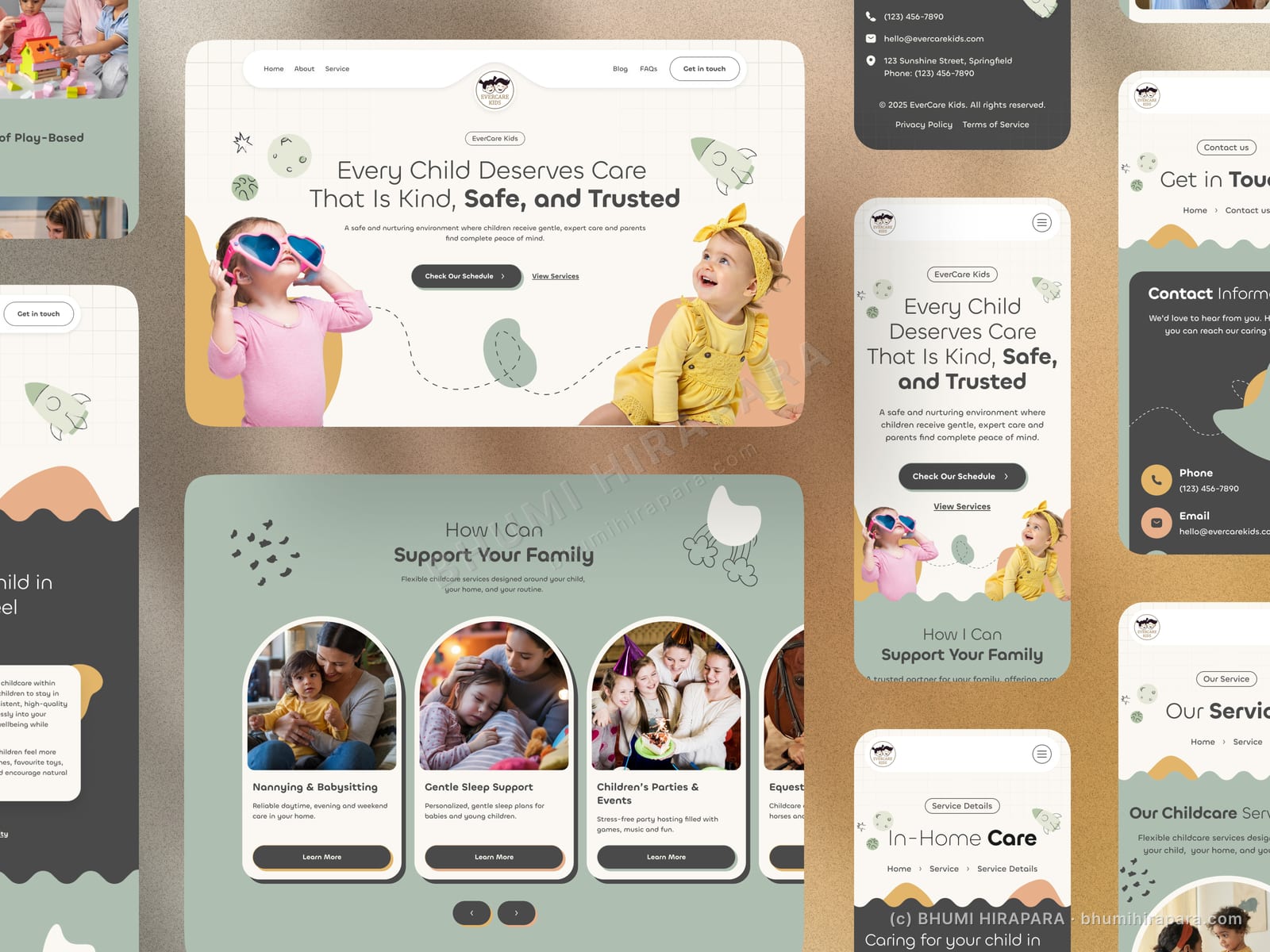 Evercare Kids website - testimonials and social proof section