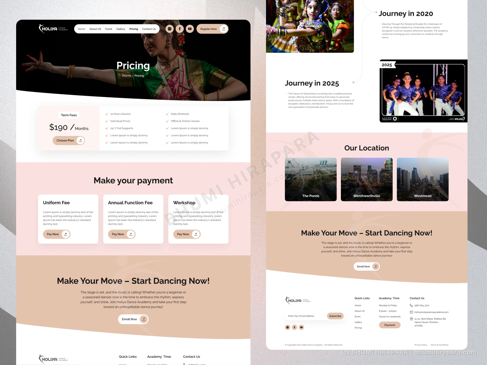 Holiya website - testimonials and social proof section