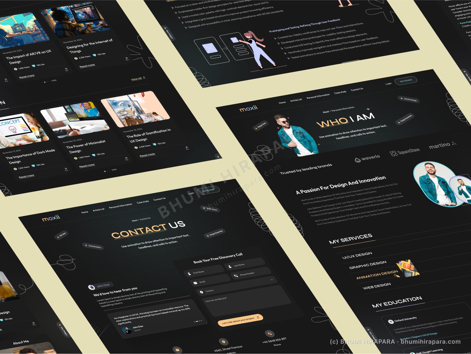 Moxii website - how-it-works section