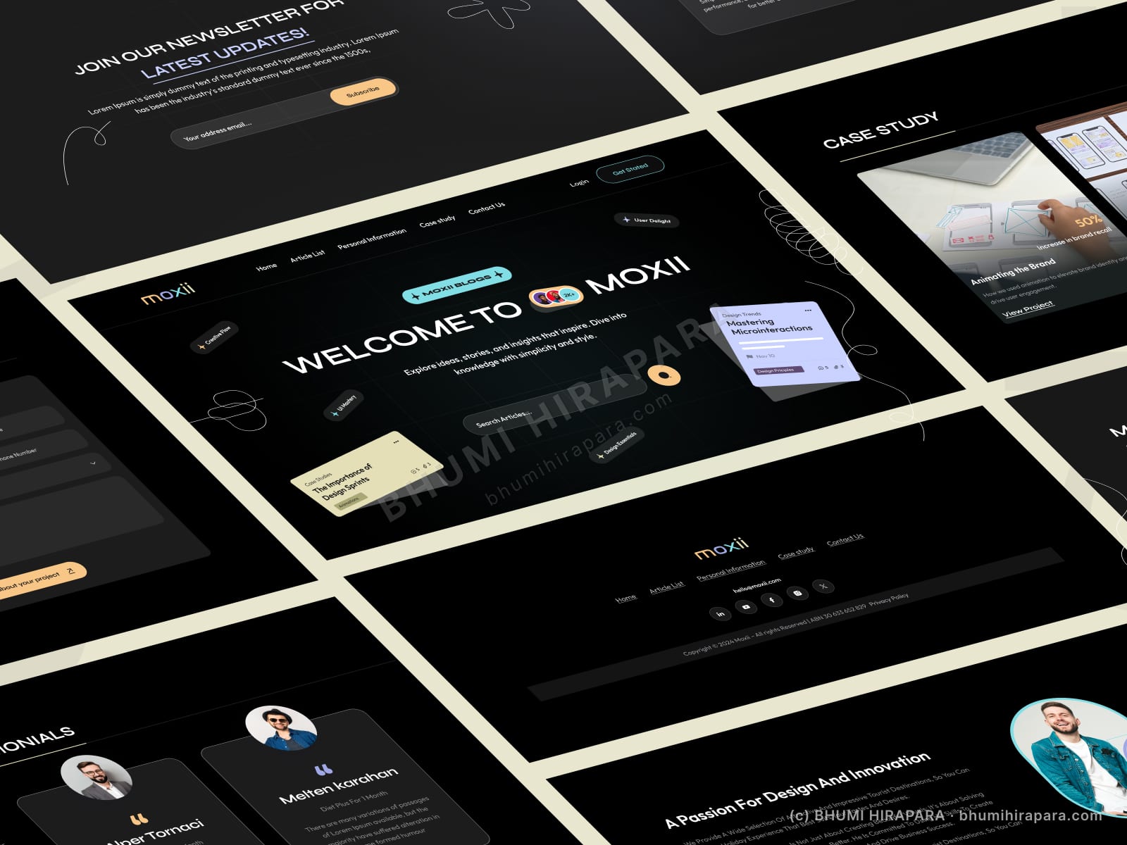 Moxii website - homepage hero