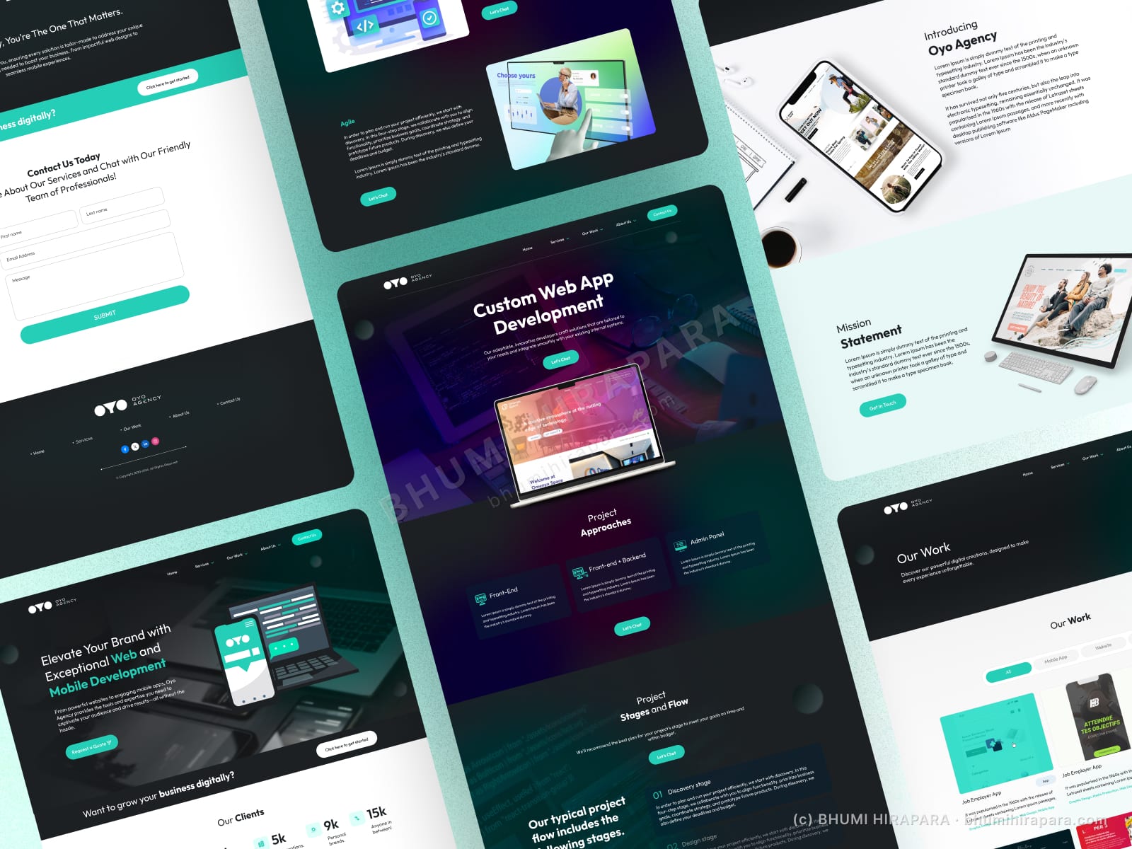 Oyo Agency website - services and features section