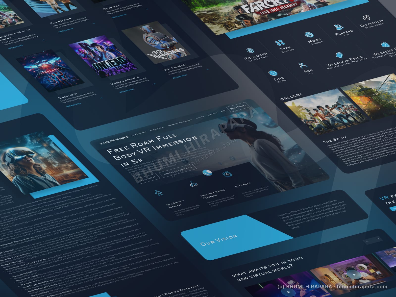 Player One World website - contact and footer section