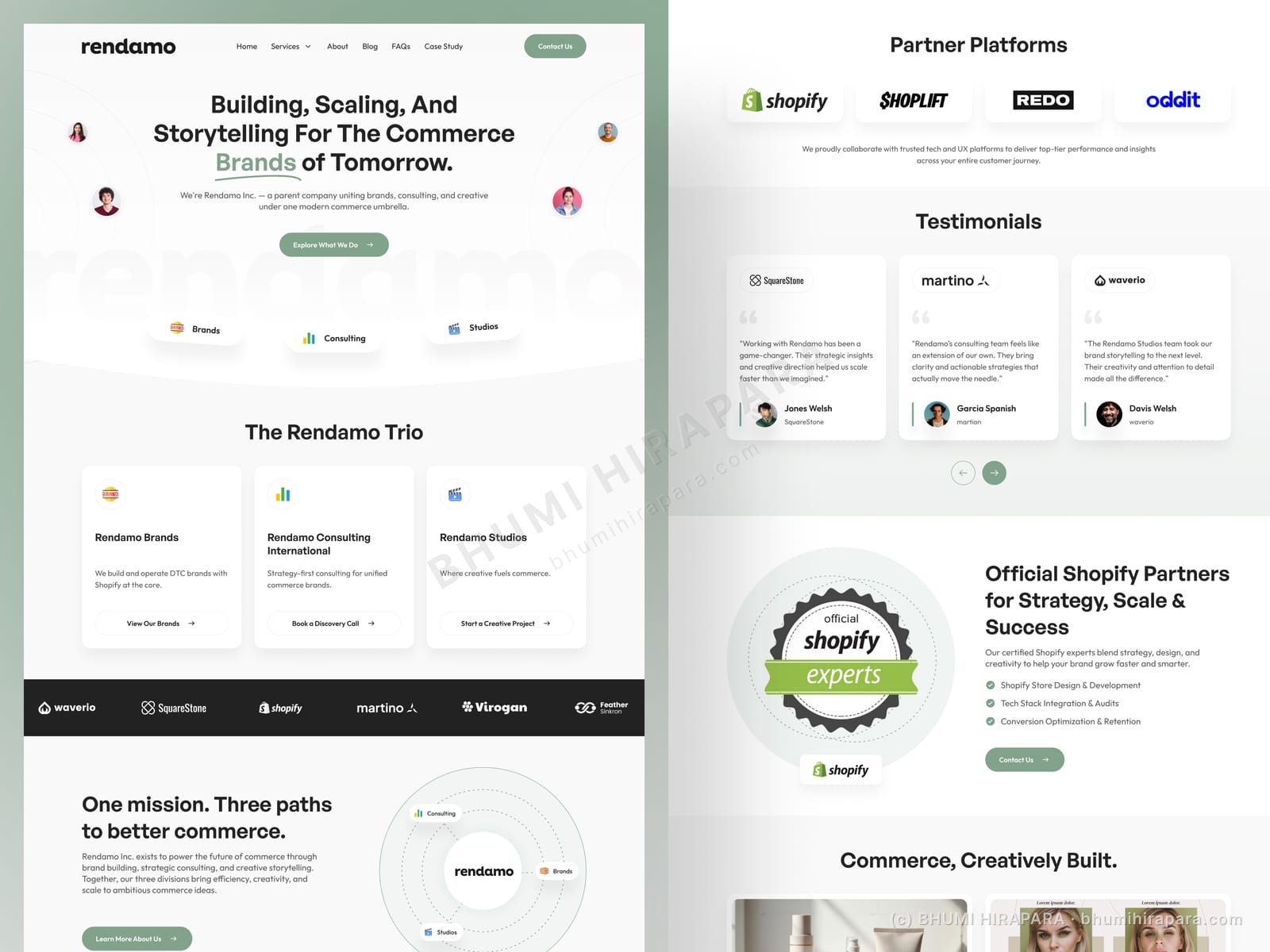 Rendamo website - introduction and overview section