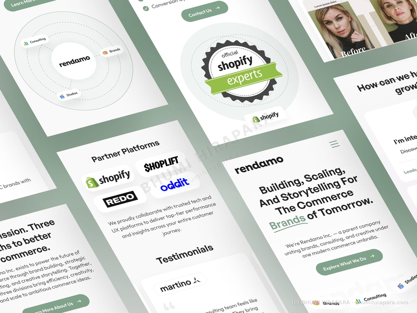 Rendamo website - testimonials and social proof section