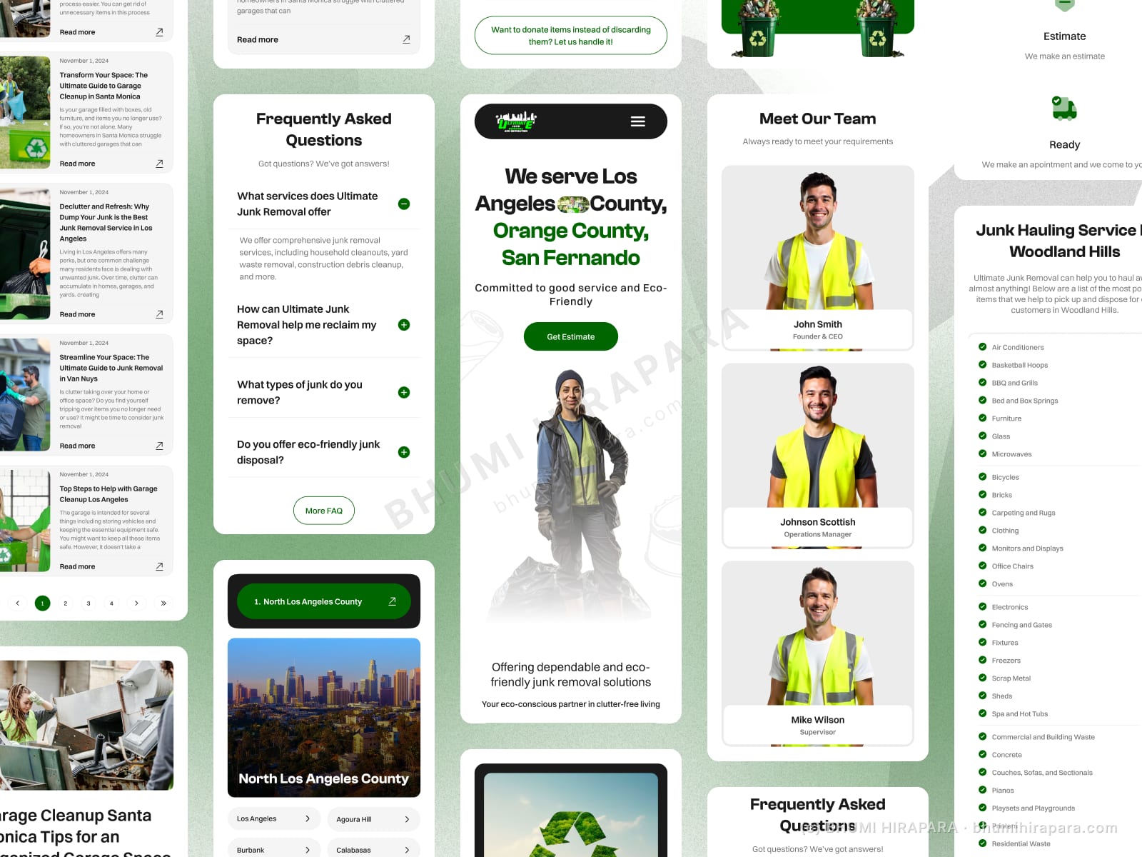 Ultimate Junk Removal website - how-it-works section