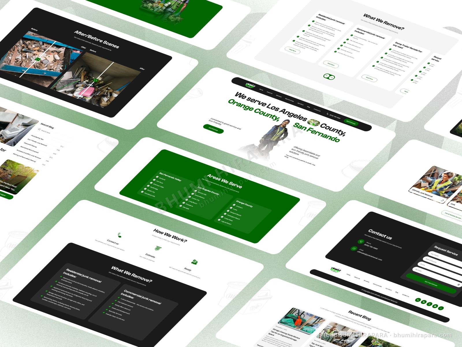 Ultimate Junk Removal website - contact and footer section
